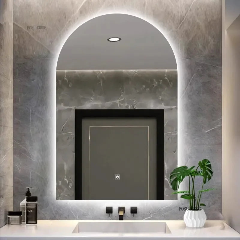 Pure Arch Frameless Polished Edge Wall Mirror - main product view by LUMEVORO
