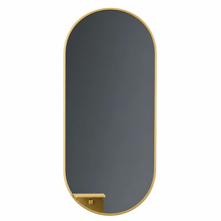Artisan Gold Metal Framed Wall Mirror with Exposed Joinery - white background product image by LUMEVORO