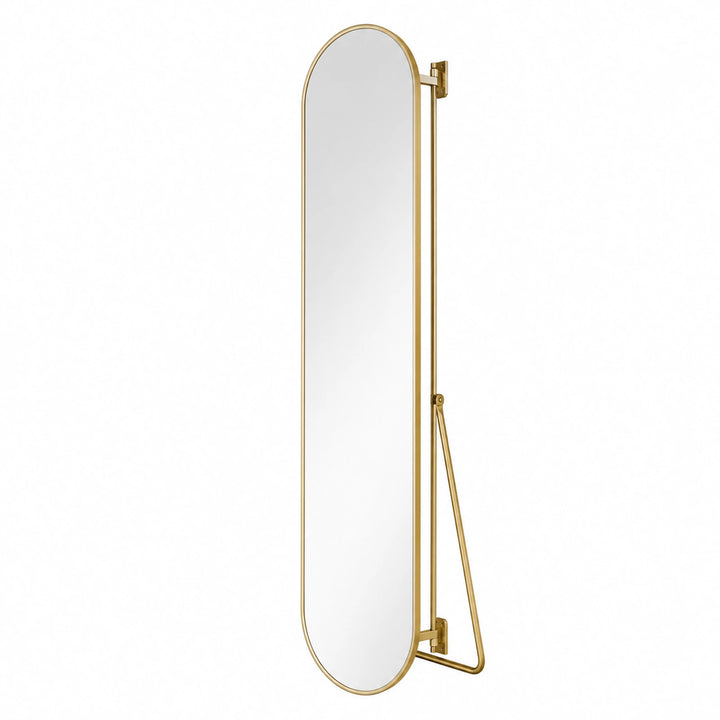 Sculptural Corner Folding Full-Length Mirror with Stand - white background product image by LUMEVORO