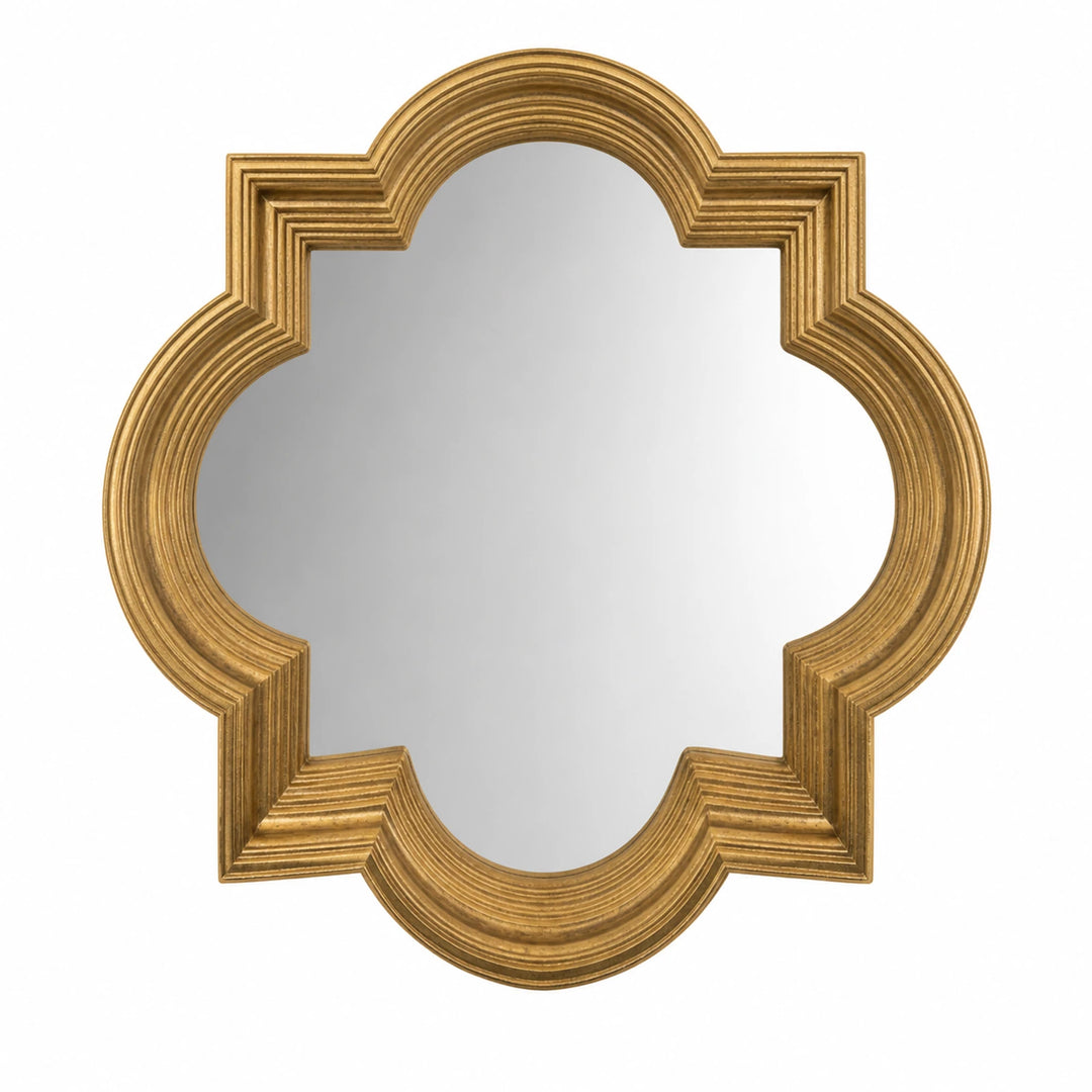 Versailles Quatrefoil Antiqued Silver Wall Mirror - white background product image by LUMEVORO