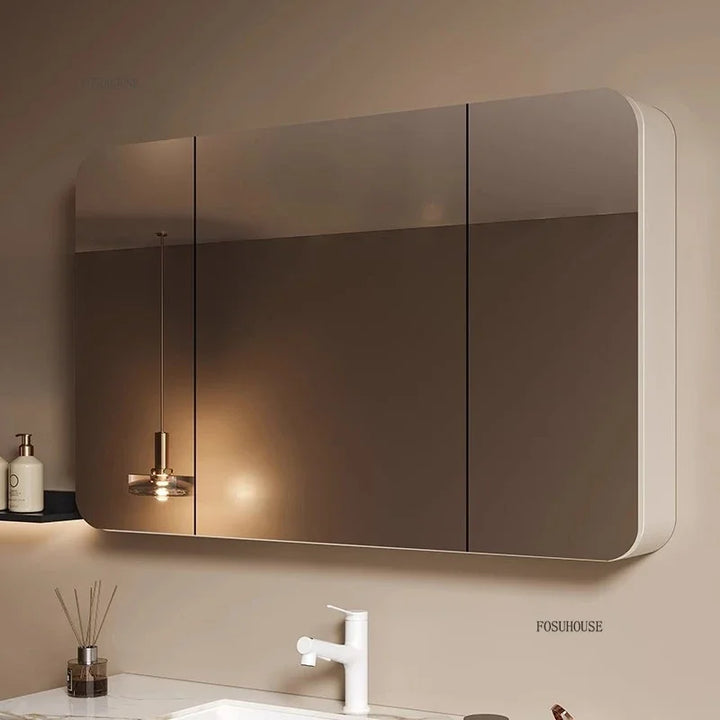 Clarity Capsule Frameless Mirrored Cabinet with Storage - product detail view 2 by LUMEVORO