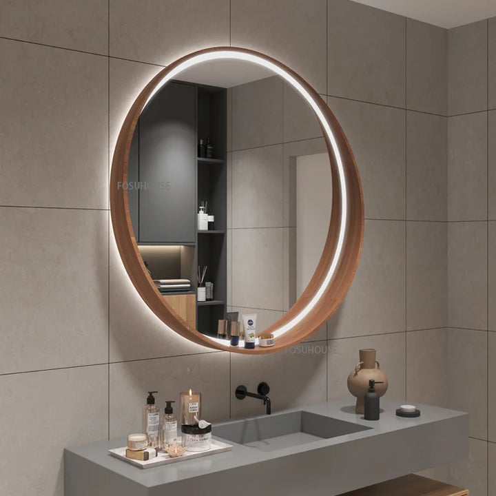 Artisan Oak Wood Framed Wall Mirror with Exposed Joinery - product detail view 11 by LUMEVORO