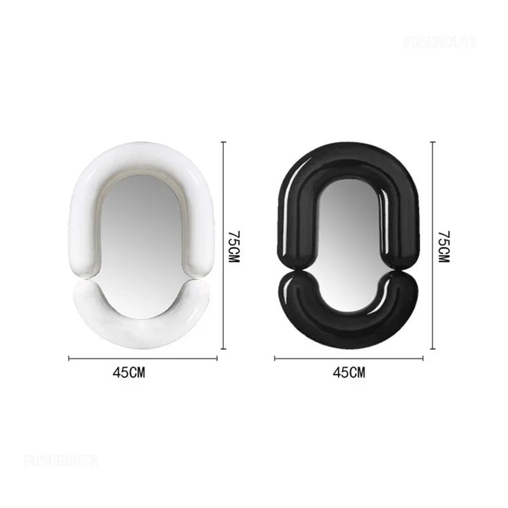 Milan Tubular Glossy White Avant-Garde Wall Mirror - product detail view 6 by LUMEVORO