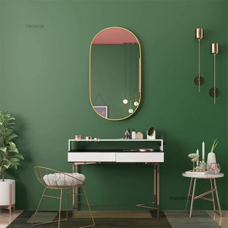 Artisan Gold Metal Framed Wall Mirror with Exposed Joinery - product detail view 5 by LUMEVORO