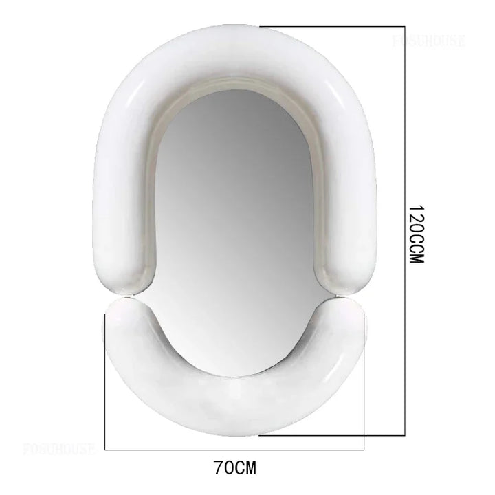 Milan Tubular Glossy White Avant-Garde Wall Mirror - product detail view 19 by LUMEVORO