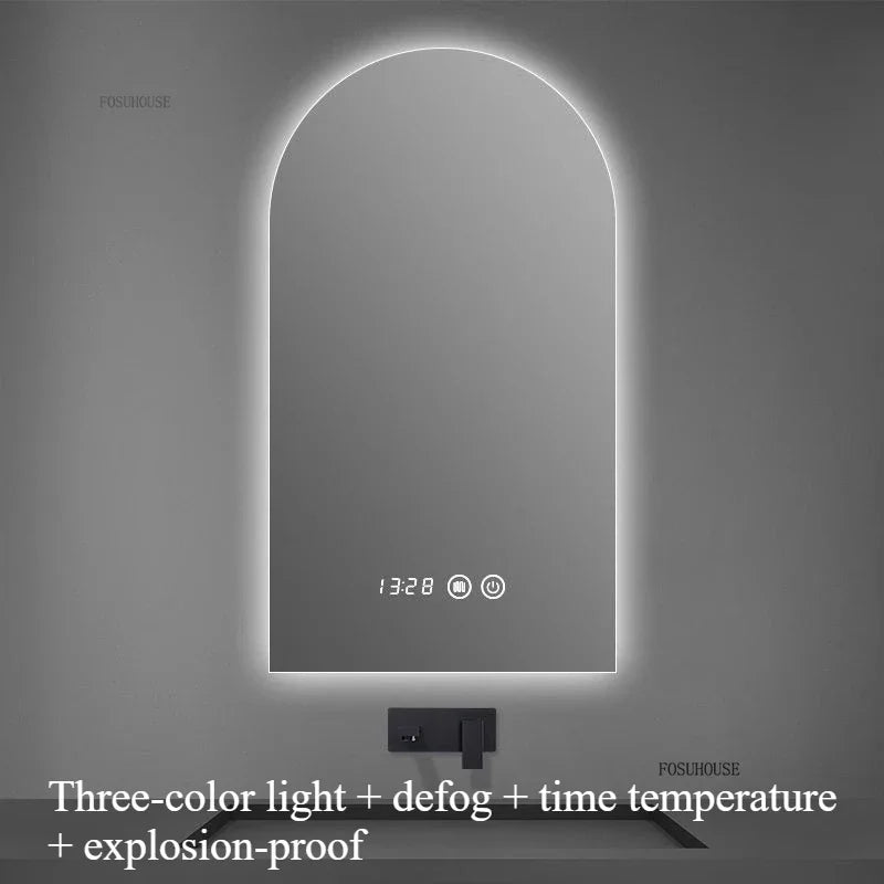 Pure Arch Frameless Polished Edge Wall Mirror - product detail view 22 by LUMEVORO