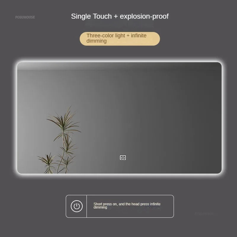 Horizon Panoramic Backlit Smart Mirror with Rounded Corners - product detail view 7 by LUMEVORO