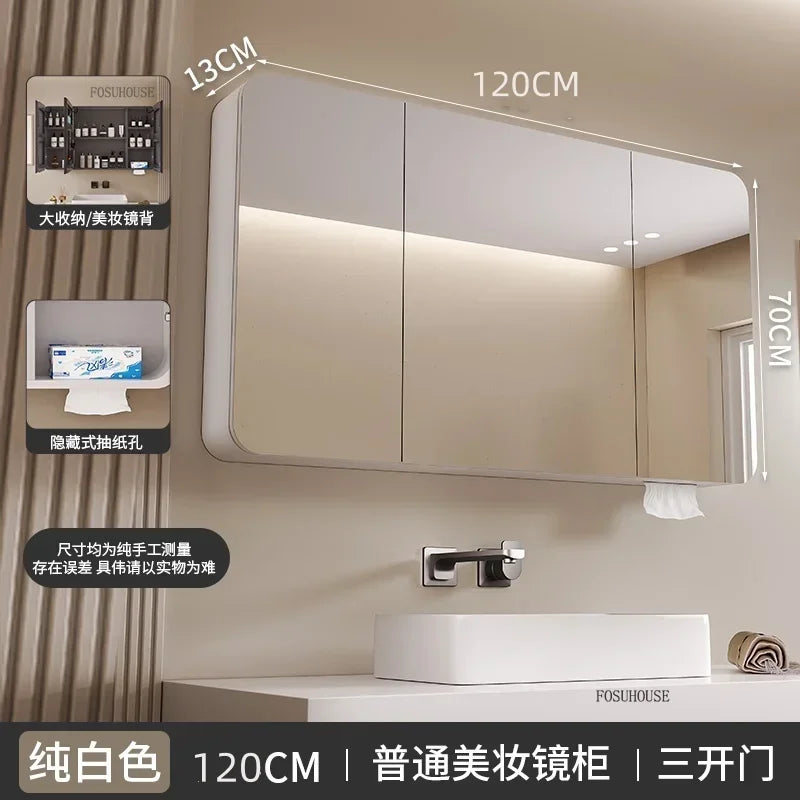 Aero-Alloy Minimalist Mirrored Cabinet with Internal Storage - product detail view 26 by LUMEVORO