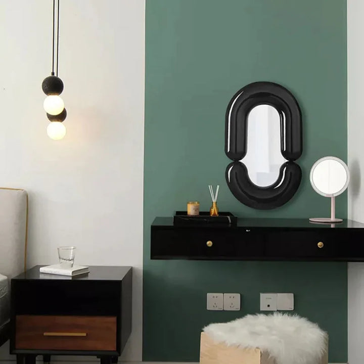 Milan Tubular Glossy White Avant-Garde Wall Mirror - product detail view 5 by LUMEVORO