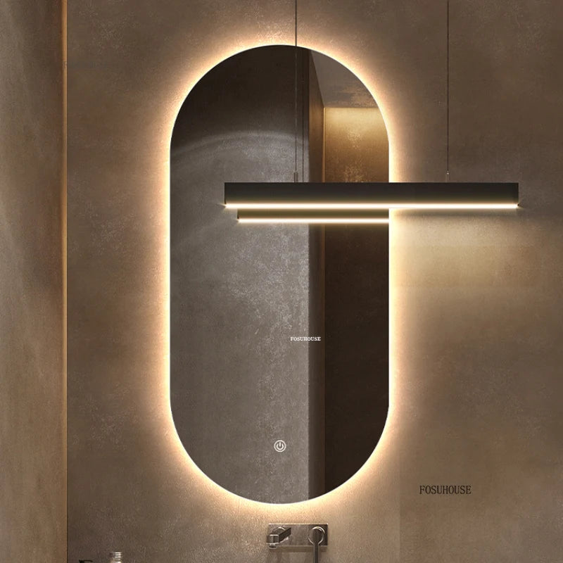 Horizon Capsule Backlit LED Smart Mirror with Digital Clock - product detail view 3 by LUMEVORO