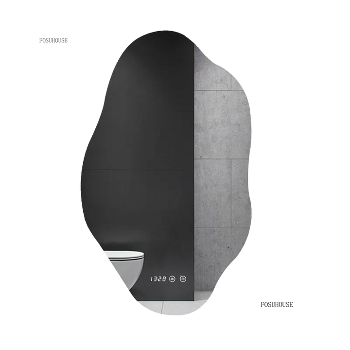 Aura Irregular LED Smart Bathroom Mirror with Defogger - product detail view 6 by LUMEVORO