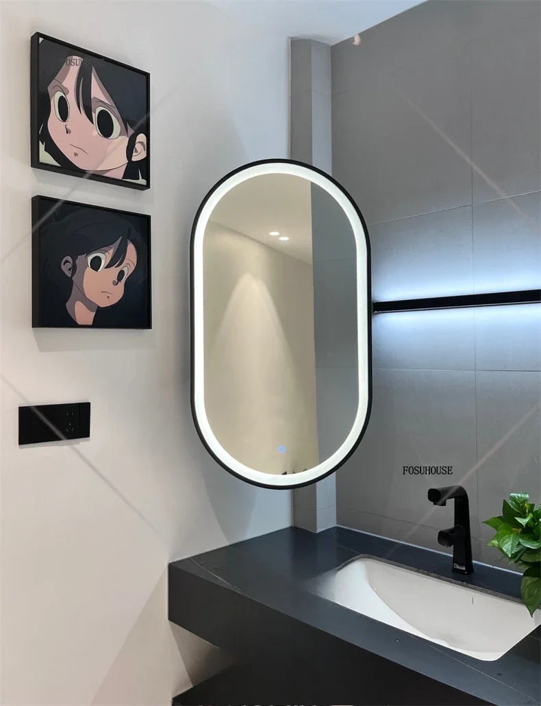 Sculptural Corner Folding Full-Length Mirror with Stand - product detail view 7 by LUMEVORO