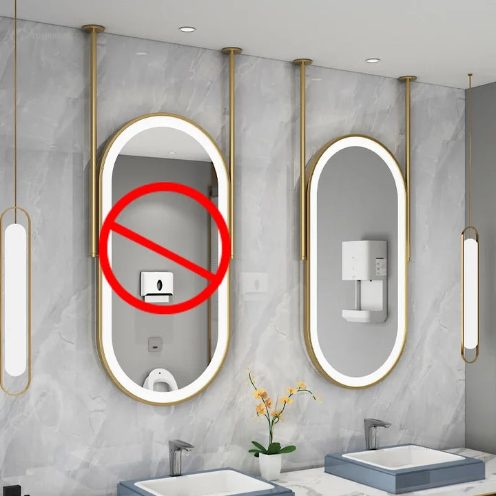 Horizon Dual-Rod Suspended Capsule Mirror - product detail view 9 by LUMEVORO