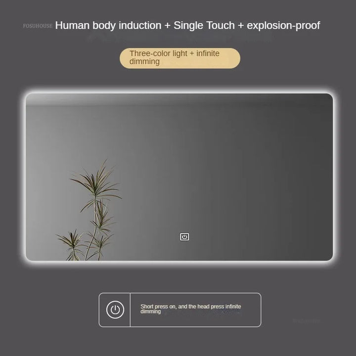 Horizon Panoramic Backlit Smart Mirror with Rounded Corners - product detail view 8 by LUMEVORO