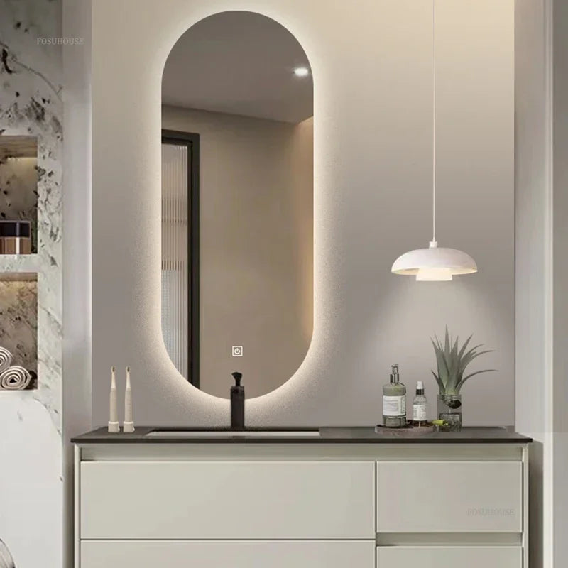 Pure Arch Frameless High-Definition Wall Mirror - product detail view 2 by LUMEVORO