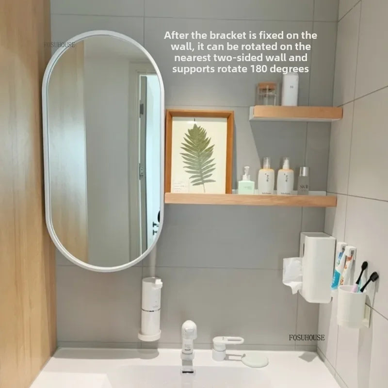 Sculptural Corner Folding Full-Length Mirror with Stand - product detail view 2 by LUMEVORO