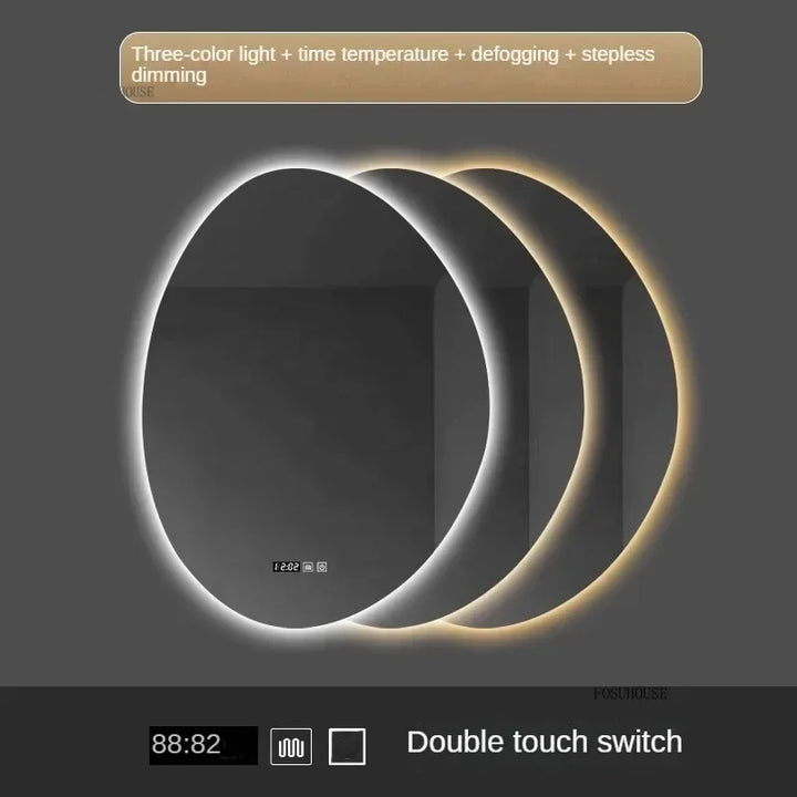 Essence Organic Pebble Backlit Frameless Smart Mirror - product detail view 9 by LUMEVORO