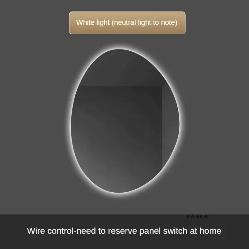 Essence Organic Pebble Backlit Frameless Smart Mirror - product detail view 17 by LUMEVORO