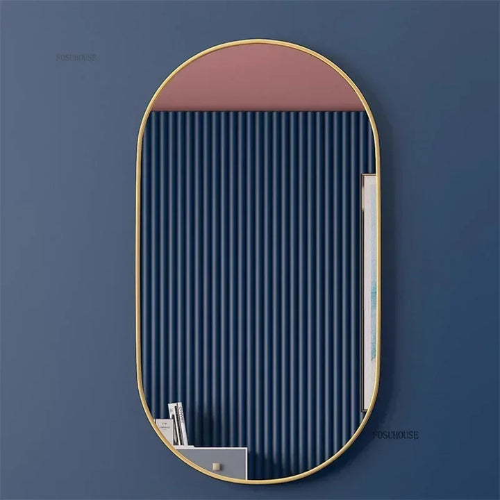 Artisan Gold Metal Framed Wall Mirror with Exposed Joinery - main product view by LUMEVORO