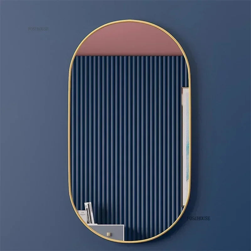 Artisan Gold Metal Framed Wall Mirror with Exposed Joinery - main product view by LUMEVORO