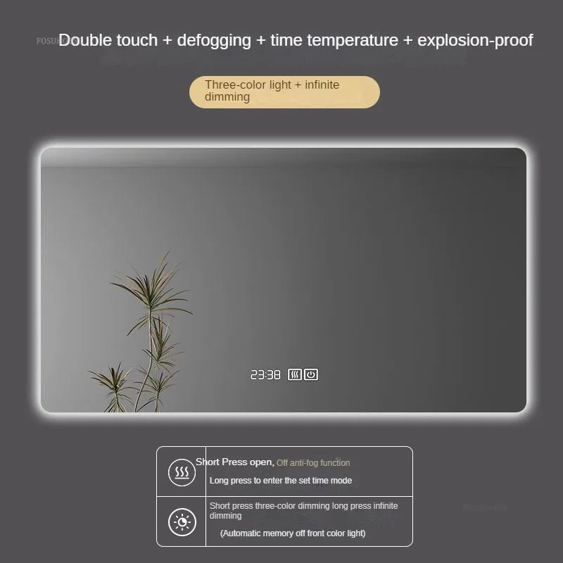 Horizon Panoramic Backlit Smart Mirror with Rounded Corners - product detail view 9 by LUMEVORO