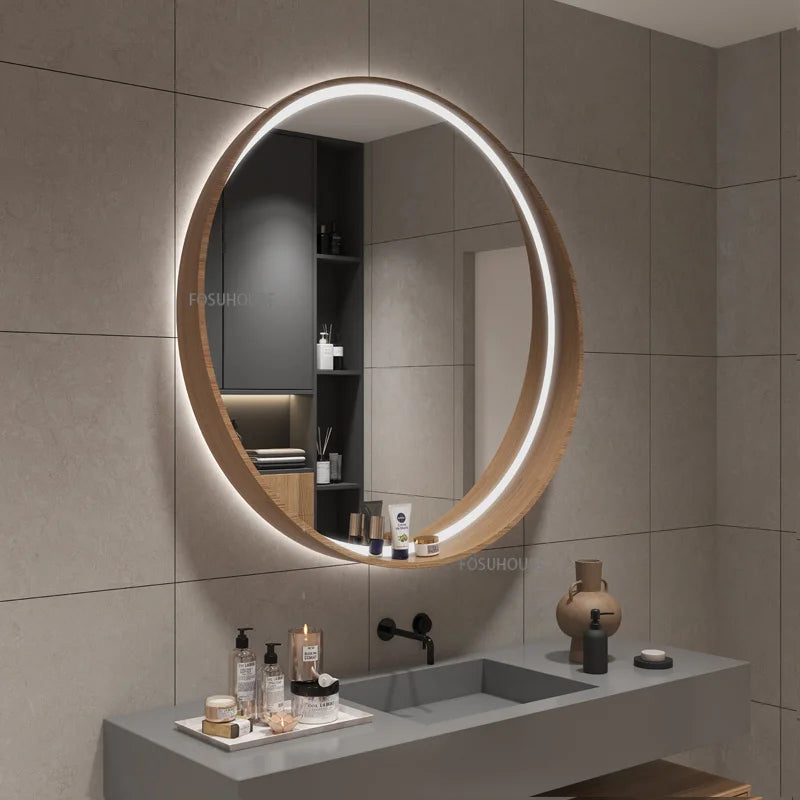 Artisan Oak Wood Framed Wall Mirror with Exposed Joinery - product detail view 12 by LUMEVORO