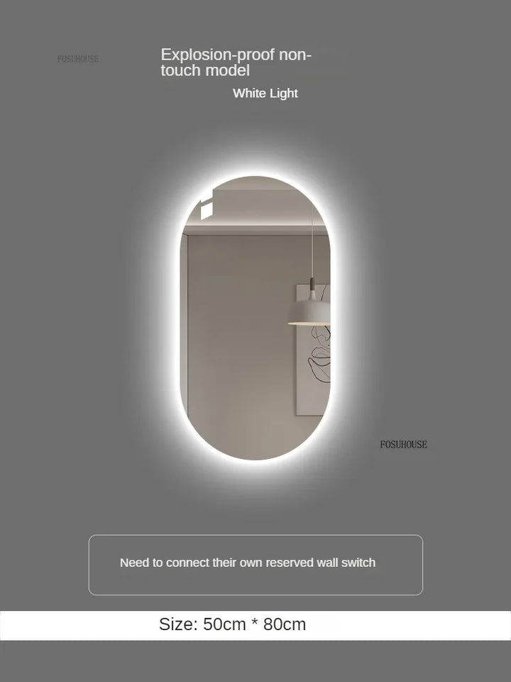 Horizon Capsule Backlit LED Smart Mirror with Digital Clock - product detail view 11 by LUMEVORO