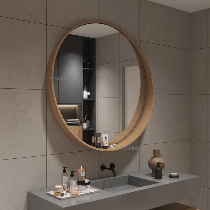 Artisan Oak Wood Framed Wall Mirror with Exposed Joinery - product detail view 7 by LUMEVORO