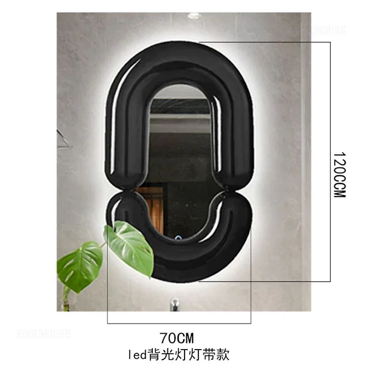 Milan Tubular Glossy White Avant-Garde Wall Mirror - product detail view 7 by LUMEVORO