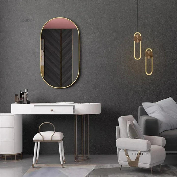 Artisan Gold Metal Framed Wall Mirror with Exposed Joinery - product detail view 4 by LUMEVORO