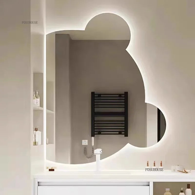 Teddy Bear Head Frameless Wall Mirror - main product view by LUMEVORO
