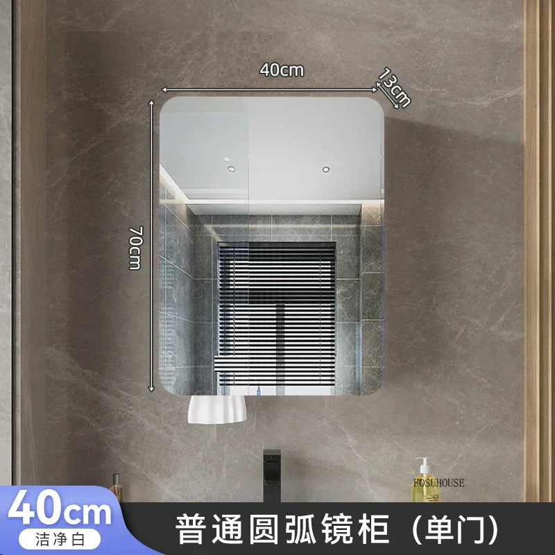 Aero-Alloy Minimalist Mirrored Cabinet with Internal Storage - product detail view 11 by LUMEVORO