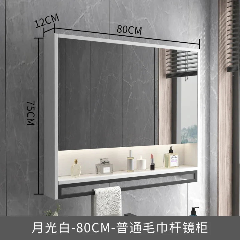 Timber Luxe Semi-Enclosed Mirror Cabinet with Towel Rail - product detail view 28 by LUMEVORO