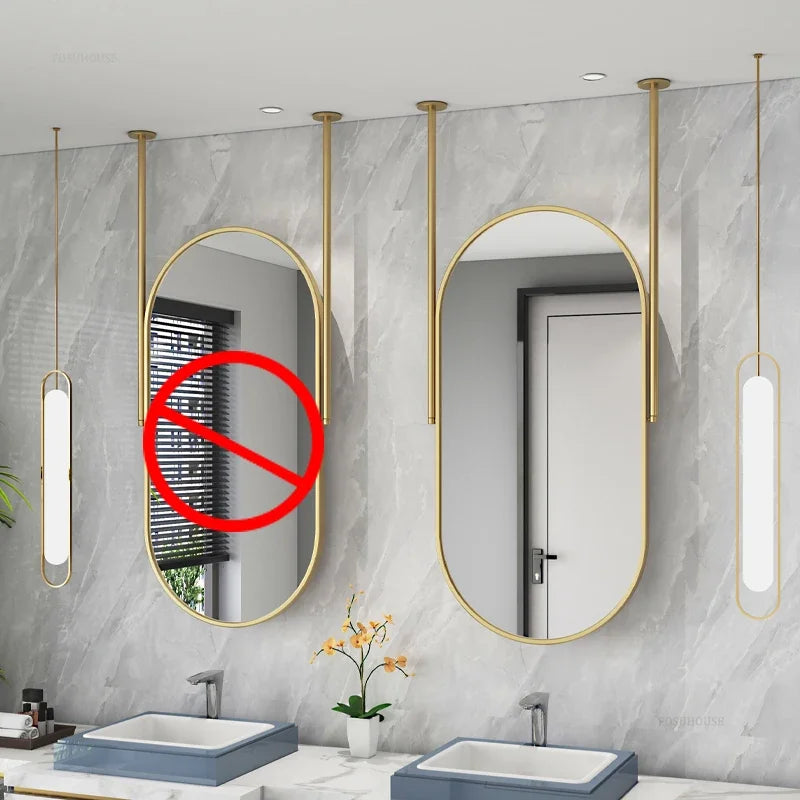 Horizon Dual-Rod Suspended Capsule Mirror - product detail view 7 by LUMEVORO