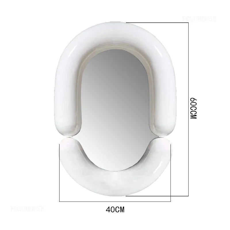 Milan Tubular Glossy White Avant-Garde Wall Mirror - product detail view 18 by LUMEVORO