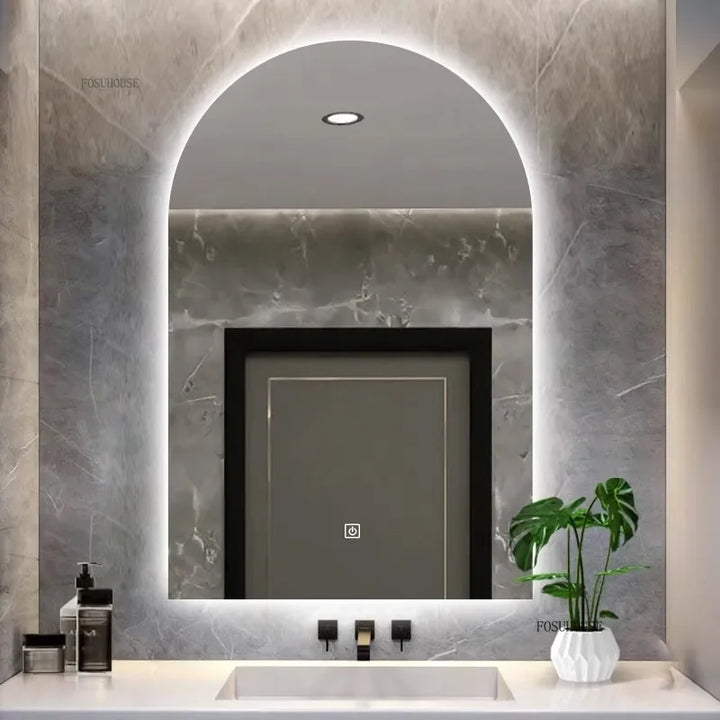 Pure Arch Frameless Polished Edge Wall Mirror - main product view by LUMEVORO