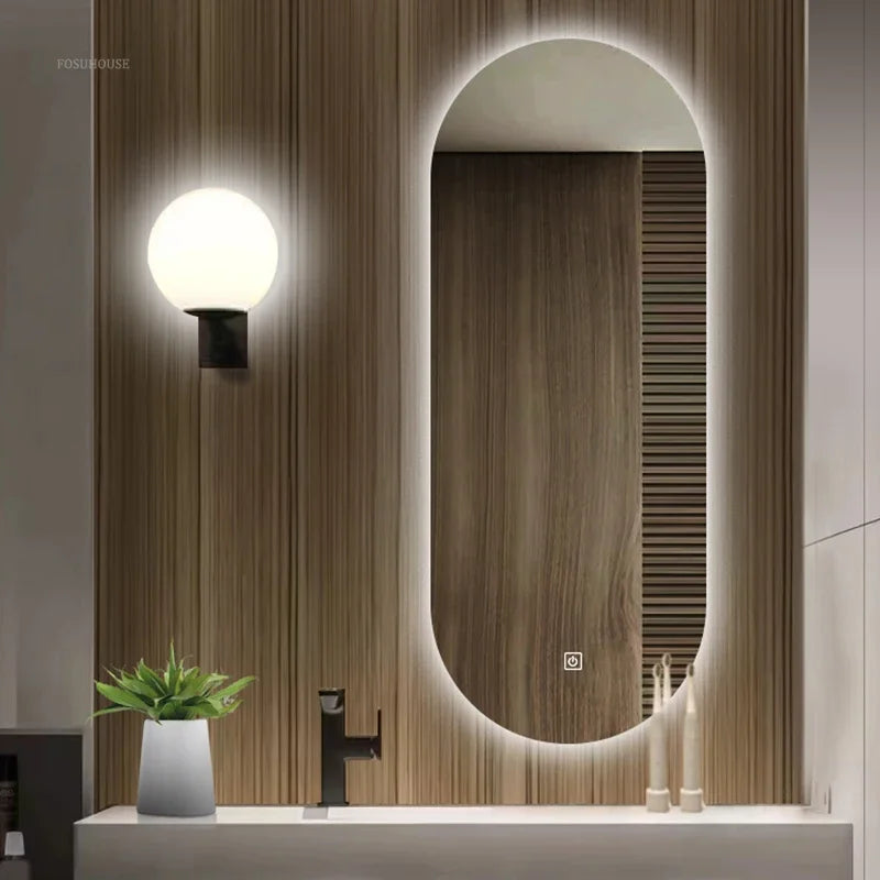 Pure Arch Frameless High-Definition Wall Mirror - product detail view 3 by LUMEVORO