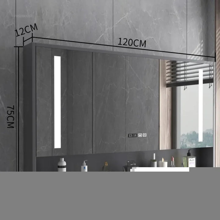 Timber Luxe Semi-Enclosed Mirror Cabinet with Towel Rail - product detail view 6 by LUMEVORO