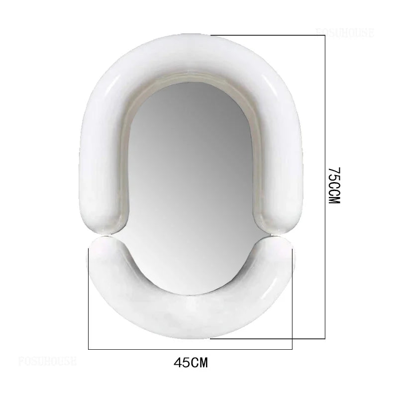 Milan Tubular Glossy White Avant-Garde Wall Mirror - product detail view 17 by LUMEVORO