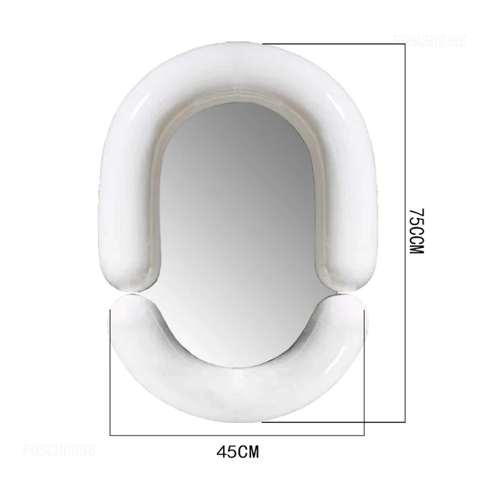 Milan Tubular Glossy White Avant-Garde Wall Mirror - product detail view 17 by LUMEVORO