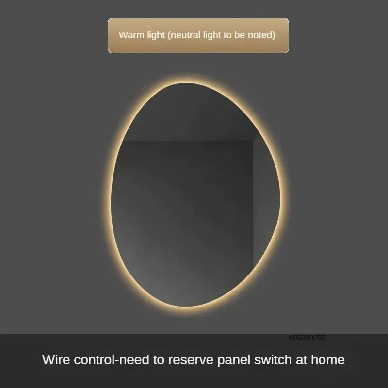 Essence Organic Pebble Backlit Frameless Smart Mirror - product detail view 18 by LUMEVORO