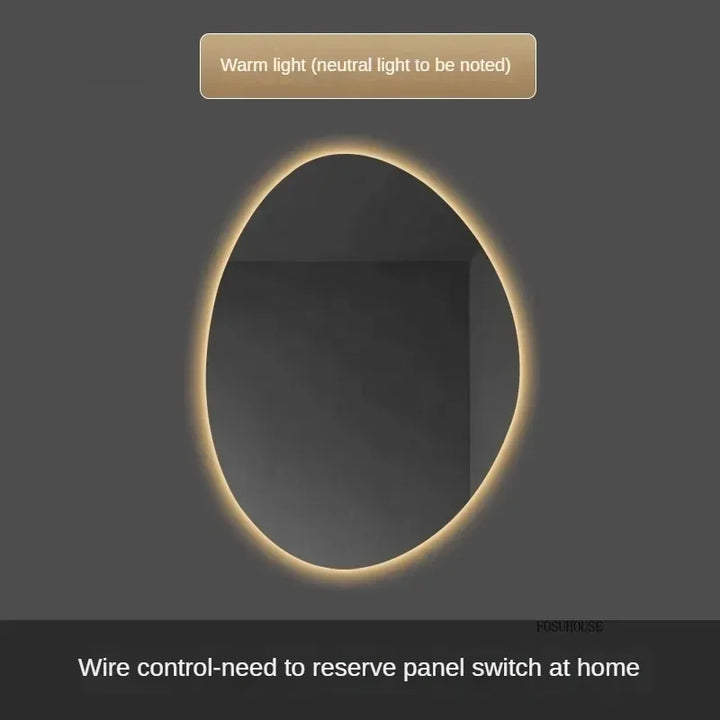 Essence Organic Pebble Backlit Frameless Smart Mirror - product detail view 18 by LUMEVORO
