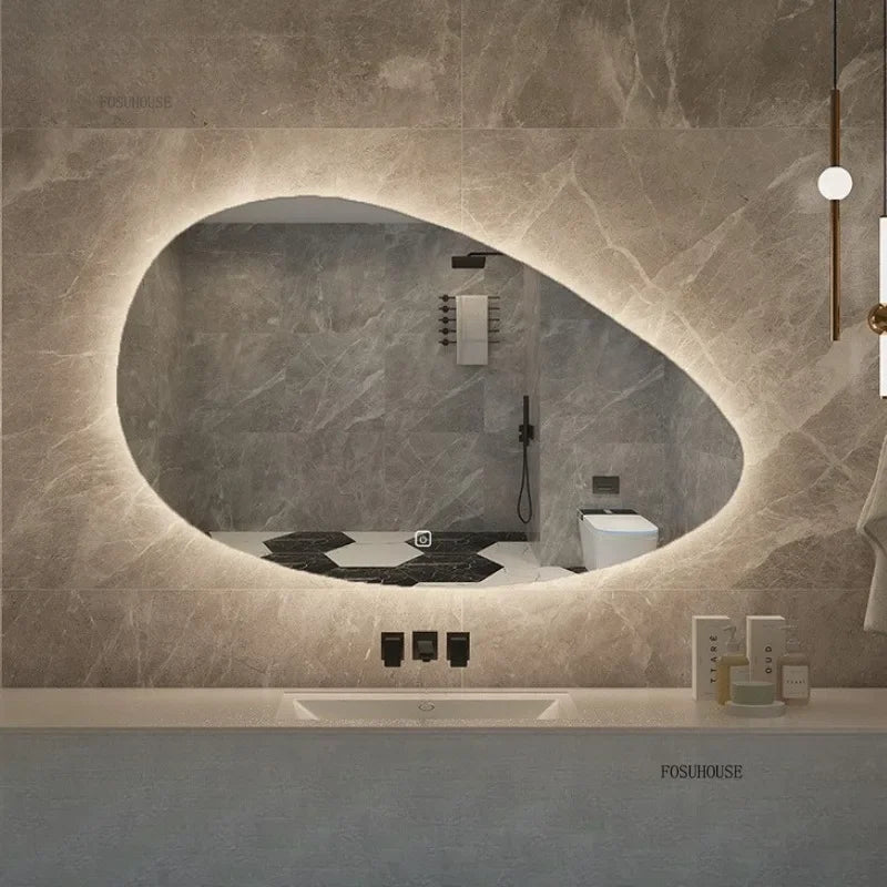 Pure Panoramic Frameless Pill-Shaped Wall Mirror with Polished Edges - main product view by LUMEVORO