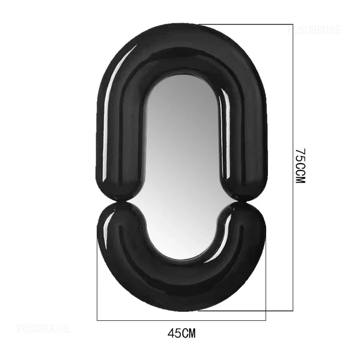 Milan Tubular Glossy White Avant-Garde Wall Mirror - product detail view 16 by LUMEVORO