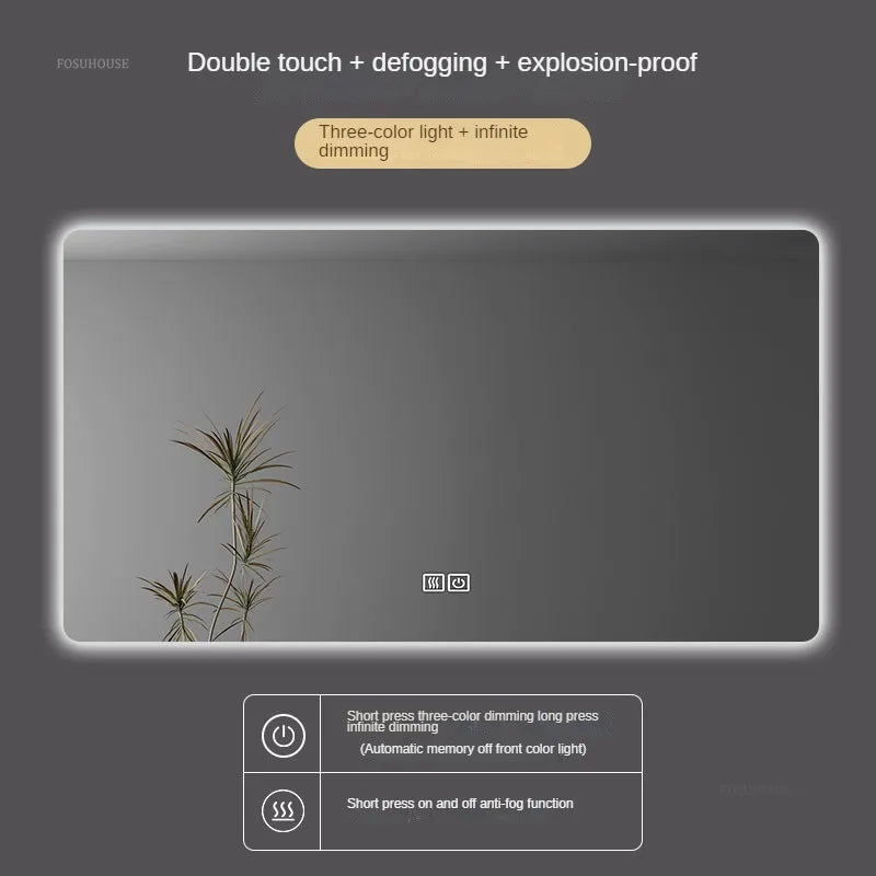Horizon Panoramic Backlit Smart Mirror with Rounded Corners - product detail view 10 by LUMEVORO