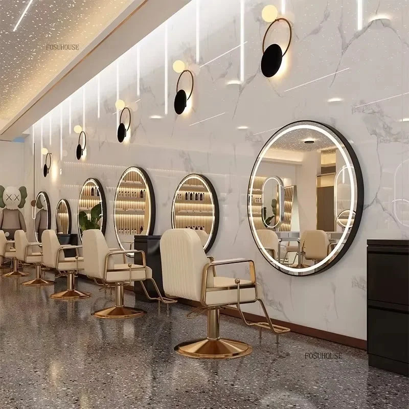 Elite Gold Brushed Salon Smart Mirror with Integrated LED - product detail view 5 by LUMEVORO