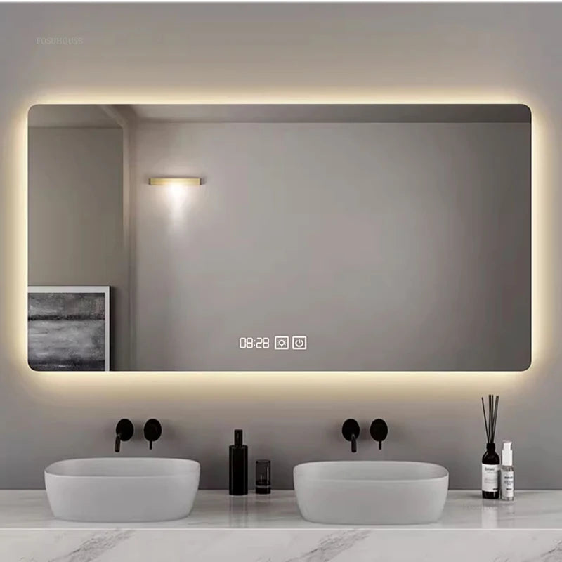 Horizon Panoramic Backlit Smart Mirror with Rounded Corners - product detail view 3 by LUMEVORO