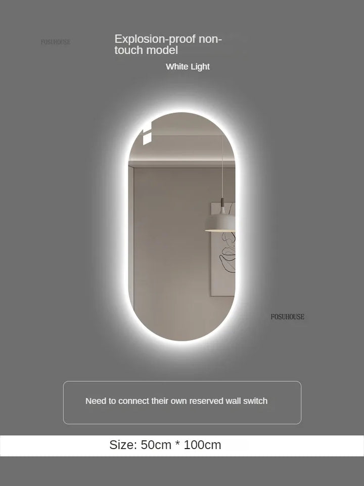 Horizon Capsule Backlit LED Smart Mirror with Digital Clock - product detail view 14 by LUMEVORO