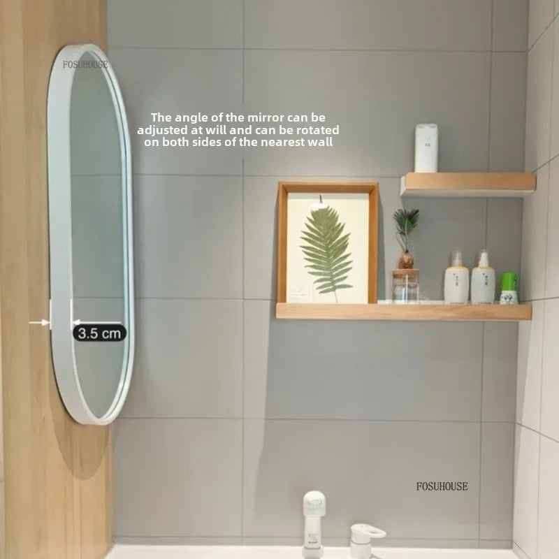 Sculptural Corner Folding Full-Length Mirror with Stand - product detail view 4 by LUMEVORO