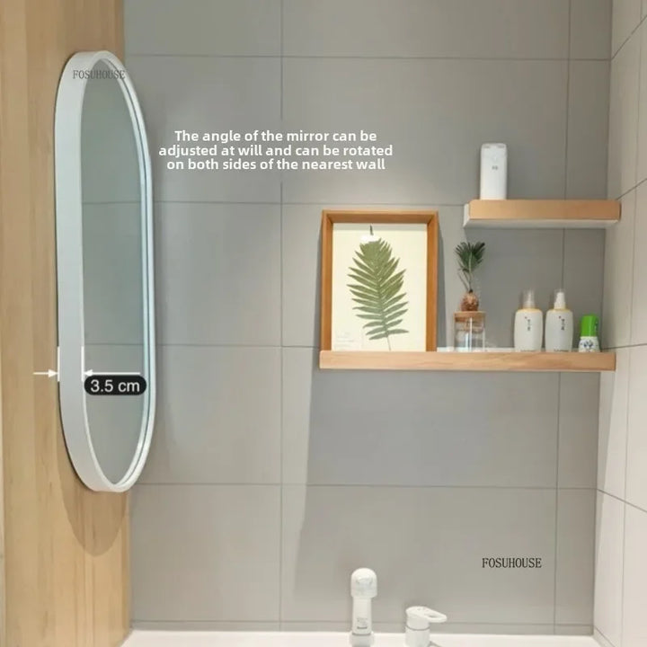 Sculptural Corner Folding Full-Length Mirror with Stand - product detail view 4 by LUMEVORO